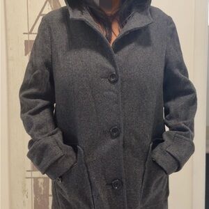 ANDREA FENZI Charcoal Pea Coat